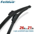 thumbnail image 1 of Feildoo 26 Inch & 21 Inch Replacement Windshield Wiper Blades Fit For Lexus RX350 2016 Premium Summer Winter Braketless (Pack of 2, 26"+21", For Car Front Window), WW350A, 1 of 7
