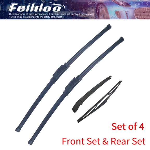 Feildoo 4 Wipers 26"+18"+14"+12" Windshield Wiper Blades Compatible with Jeep Cherokee 2023-2014 Front Rear Wipers & Arm (Pack of 4),Y01X3A0W