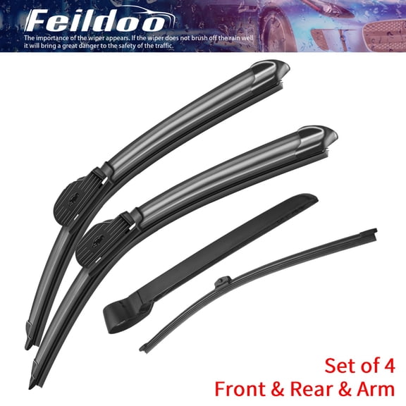 Feildoo 4 Wipers 26"+26"+13"+11.5" Windshield Wiper Blades Compatible with Porsche Cayenne 2010 Front Rear Wipers & Arm (Pack of 4),Y06X6X8W