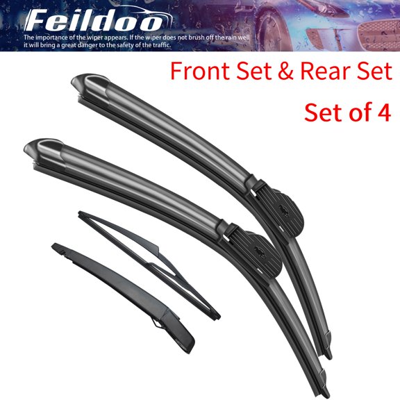 Feildoo 4 Wipers 28"+21"+12"+11.6" Windshield Wiper Blades Compatible with Mercedes-Benz R500 2007-2006 Front Rear Wipers & Arm (Pack of 4),Y08X685W
