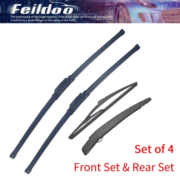 Feildoo 4PCS Windshield Wiper Blades Fit For Nissan Rogue Select 2015-2014, Front and rear with arm, Y27L4G4G