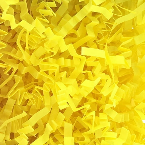 Feildoo 50g/1.77oz Crinkle Cut Paper Shred Filler, Gift Box Filler Wedding Birthday Party Decor Shred Paper Raffia Paper, B#Goose Yellow, PR3457