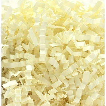 Feildoo Shred Paper Filler (1/10LB) Crinkle Cut Paper for Wrapping & Filling Gift Basket Gift Boxes, Kraft-Decoration Raffia Contains Bow, A#Milk White, PR3223