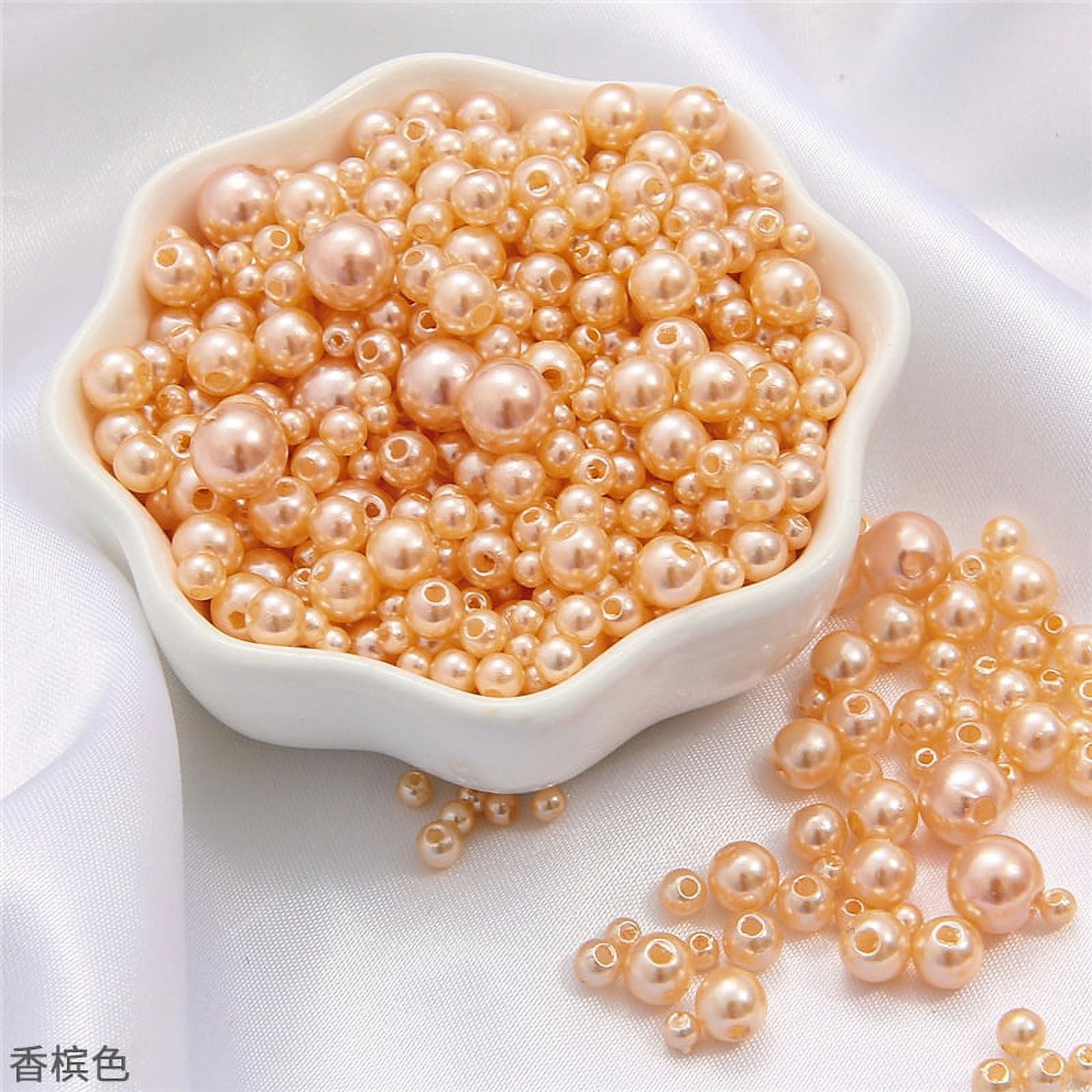 Feildoo ABS Faux Pearl Beads,750pcs 38mm Craft Beads Loose Pearls with