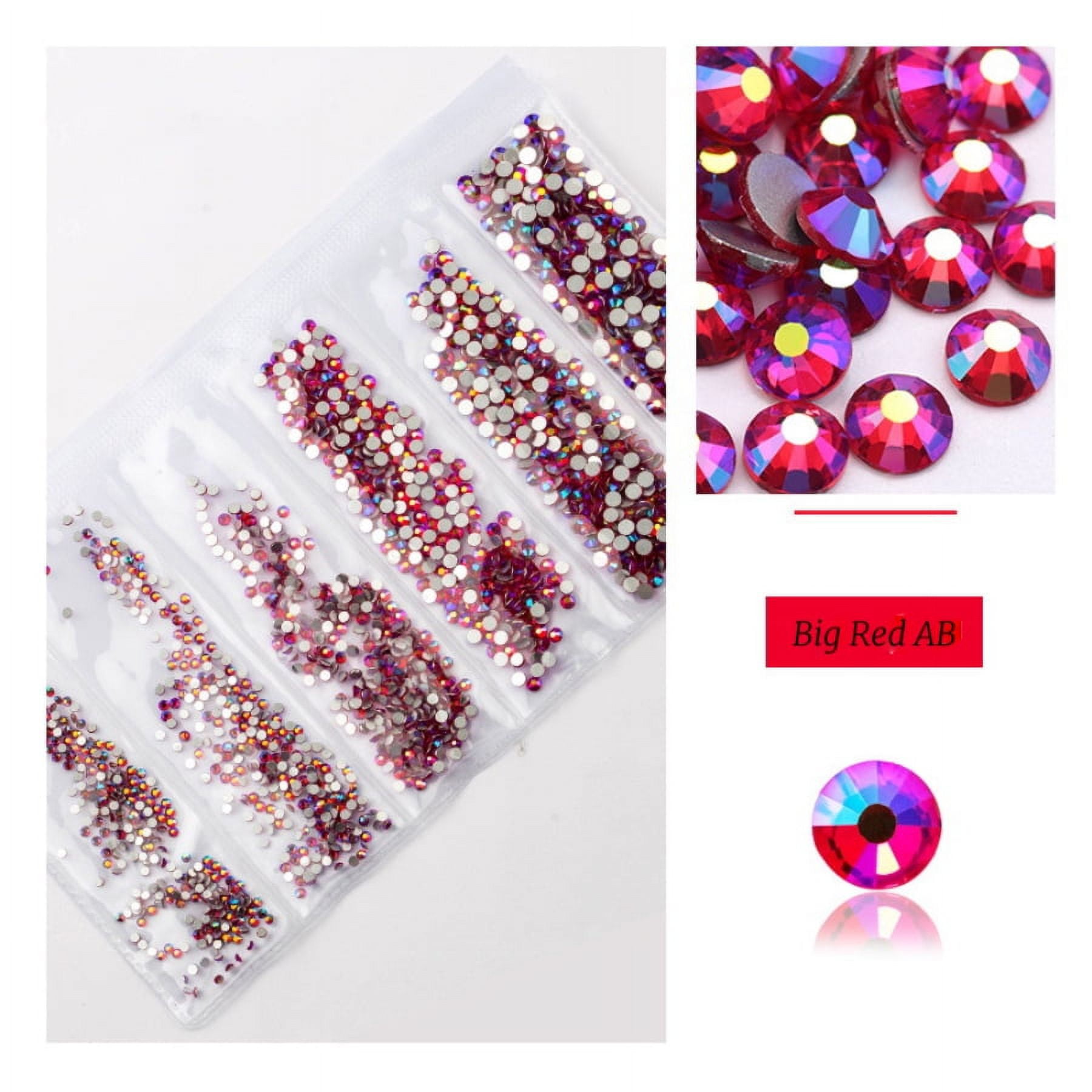 Feildoo Artificial Crystal Round Nail Art Mixed Flat Glass Rhinestone