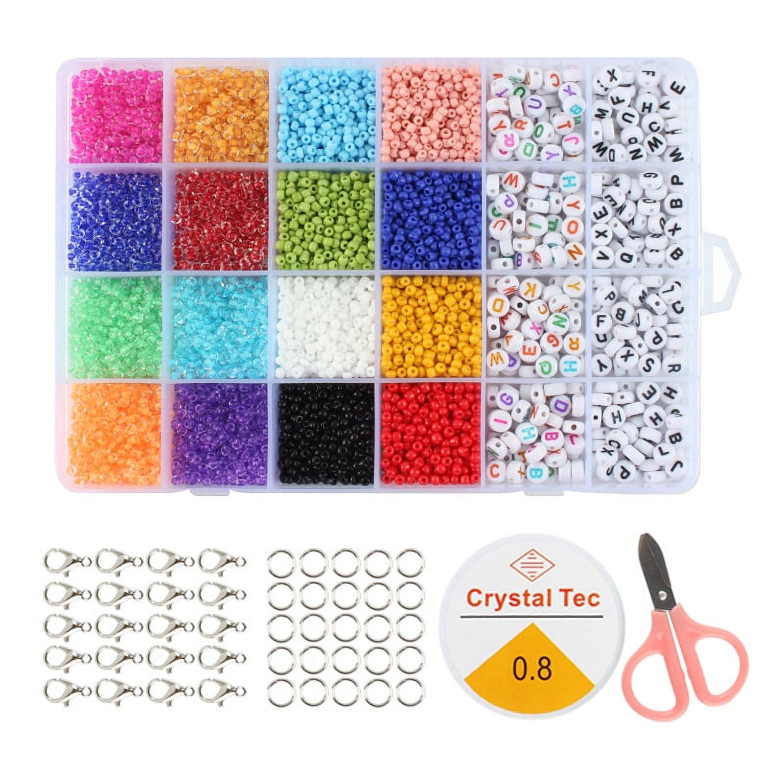 Seed Beads for Bracelets Making, Colorful Candy Beads Cute Polymer Letter  Spacer Smiley Face Hair Beads, 2989pcs 4mm by Fablise Craft 