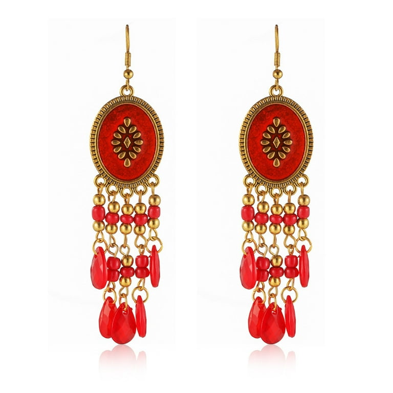 Walmart red shop earrings