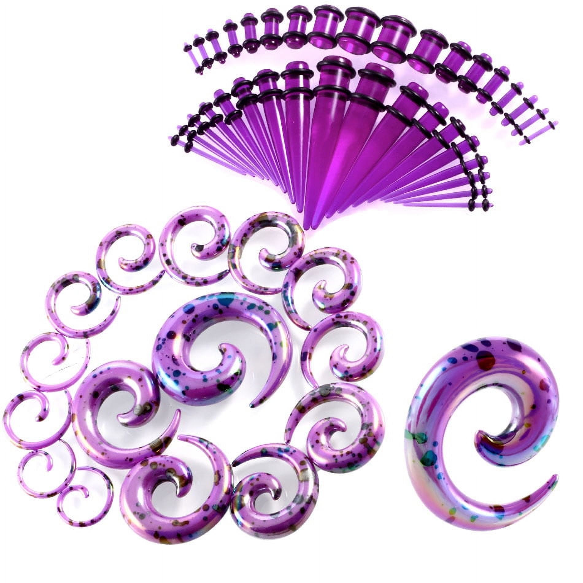 Feildoo Ear Stretching Kit 52 Pieces 14G00G Ear Gauges Expander Set