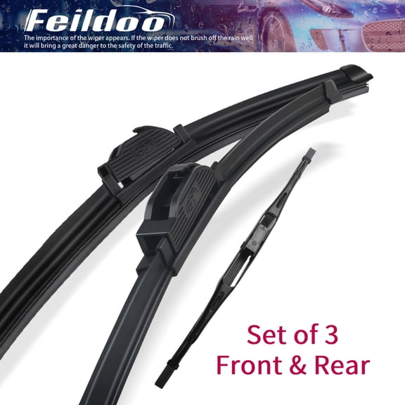 Feildoo Front and Rear Windshield Wiper Blades, 3 Pcs Front Back Windshield Wipers Blade 20"+20"+10" Replacement for BMW Z3 2002-1998 Car Window Wiper Blades,Y04W293W