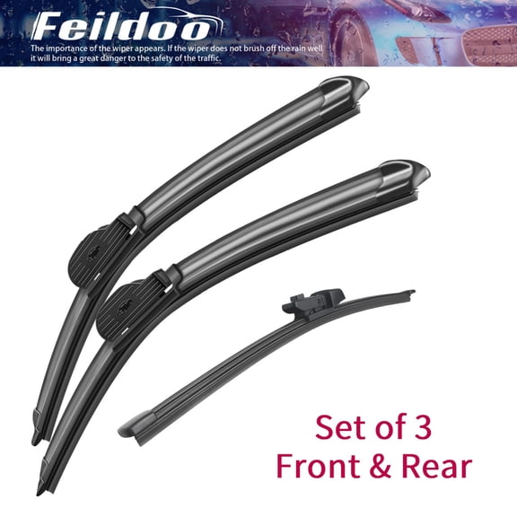 Feildoo Front and Rear Windshield Wiper Blades, 3 Pcs Front Back Windshield Wipers Blade 26"+22"+11" Replacement for Volkswagen Atlas 2024-2020 Car Window Wiper Blades,Y01W2X0W