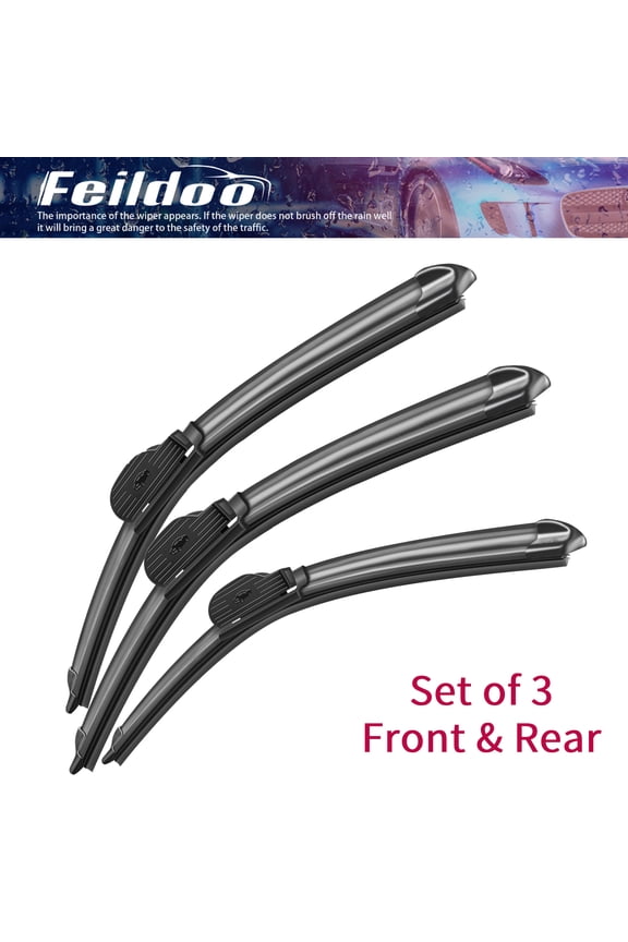Feildoo Front & Rear Windshiled Wiper Blades Fit For Honda Insight 2014-2012, Pack of 3, Y29D9B7B