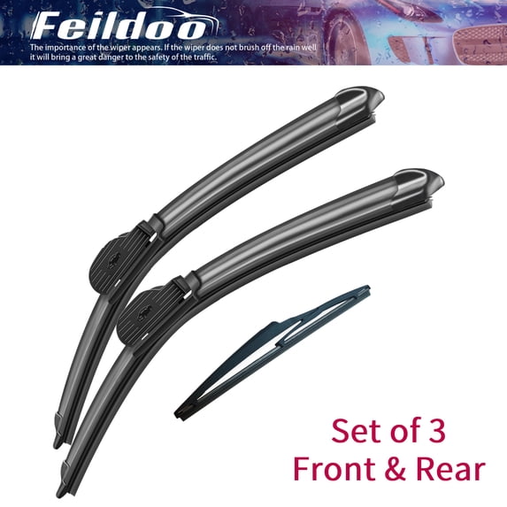 Feildoo Front & Rear Windshiled Wiper Blades Fit For Toyota Prius V 2012-2015, Pack of 3, Y27B6Z5S