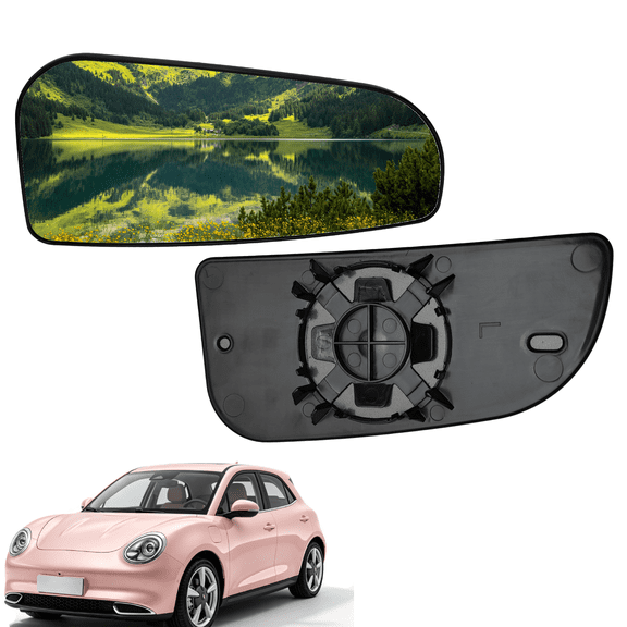 Feildoo Left Rearview Mirror Glass Fit for Ram 1500 2013 R/T, Exterior Mirror Glass Heated Power Driver, Set of 1