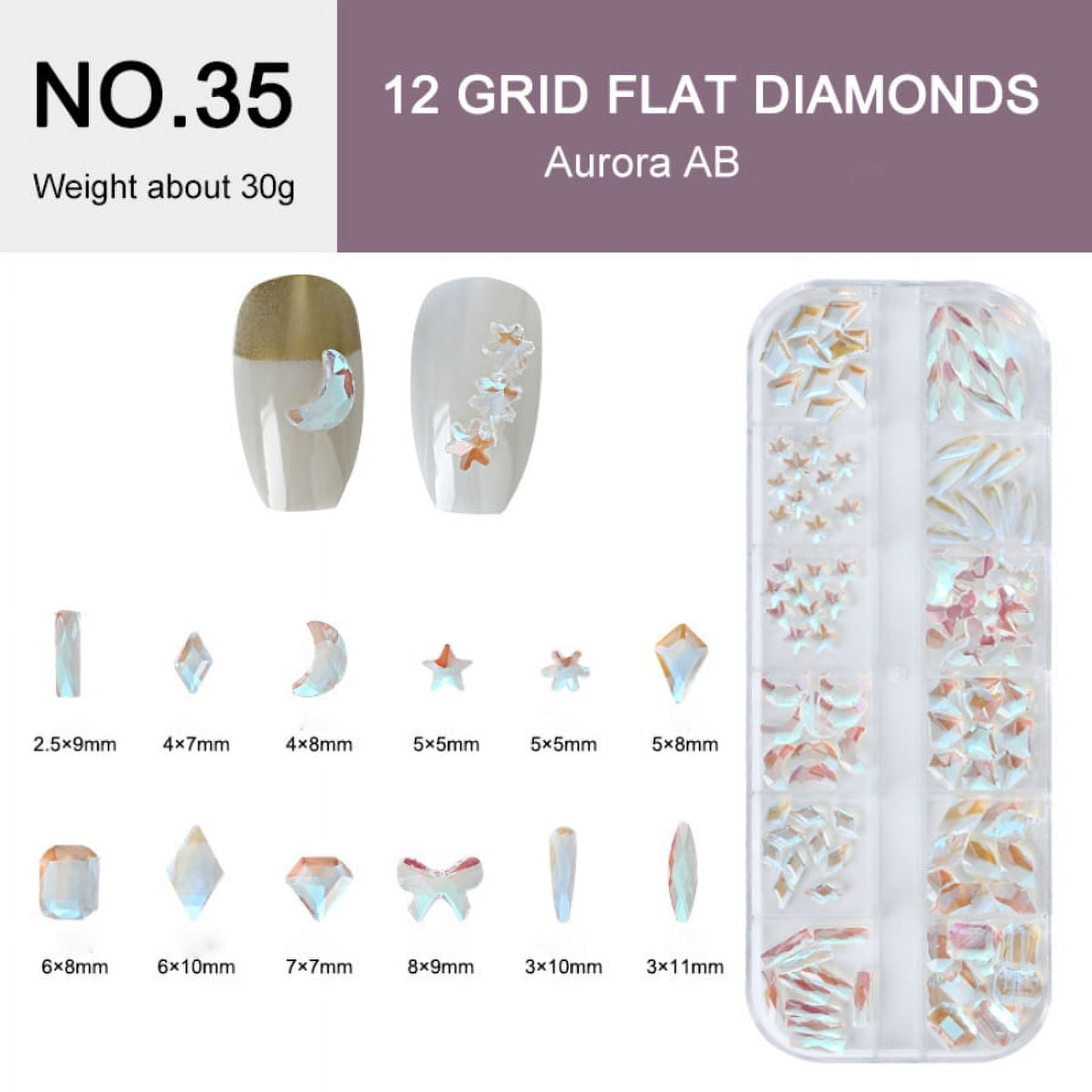 Feildoo Crystal Rhinestones Flat Bottom Loose Gemstone Glass