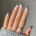 thumbnail image 1 of Feildoo Decoration False Nails, Press on Nails Tips Design, 24 Pieces, Green, NO.27, 1 of 5