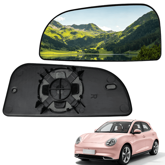 Feildoo Right Rearview Mirror Glass Fit for Ram 1500 2013 R/T, Exterior Mirror Glass Heated Power Passenger, Set of 1