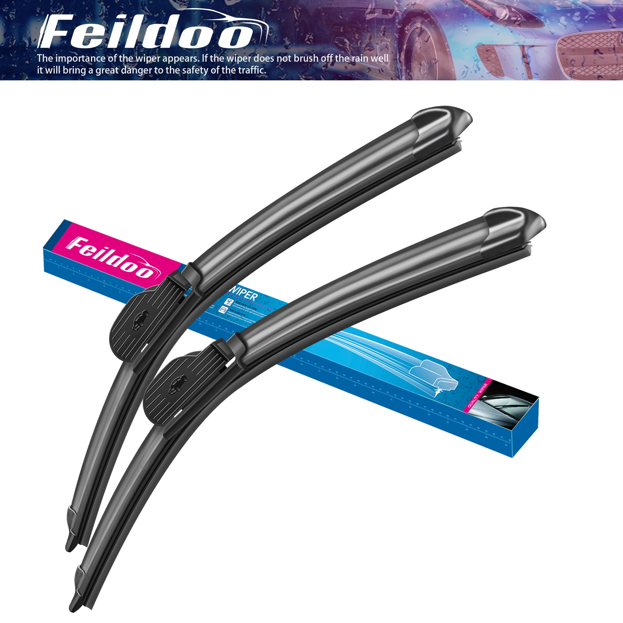 Feildoo Windshield Wiper Blades, 24"&24" Fit For Mercedes Benz C300