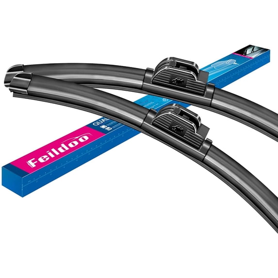 Feildoo Windshield Wiper Blades fit for BMW 328i 2007 24" + 19" Car Front Window Beam Bracketless Wiper Blade (SET of 2), NO1564N