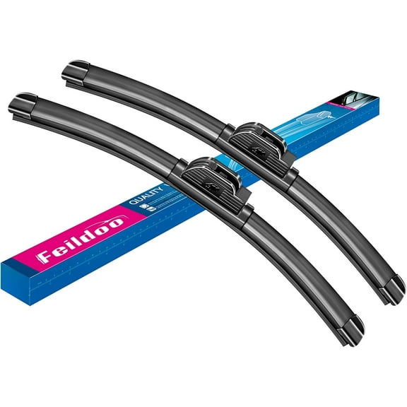 Feildoo Windshield Wiper Blades fit for Jaguar XE 2017 26" + 17" Car Front Window Beam Bracketless Wiper Blade (SET of 2), NO0358N