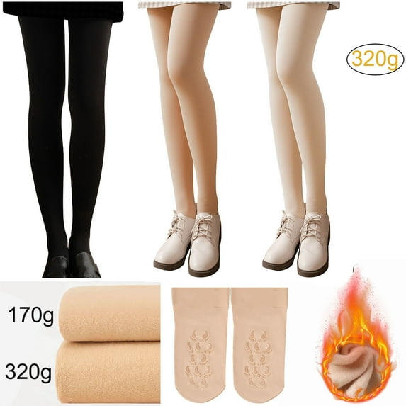 Feimerou Fleece Lined Tights For Women, Nude Warm Pantyhose Leggings Women, High Waisted Thermal Opaque Tights For Winter Sales