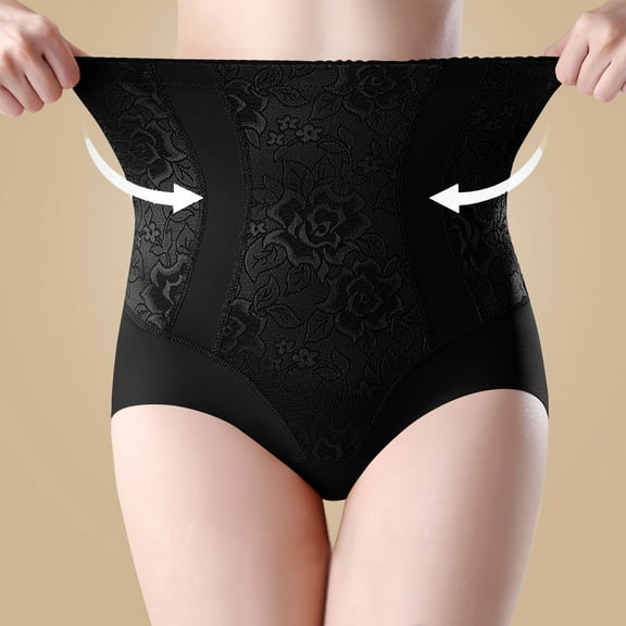 Feimerou Lace Tummy Control Shapewear for Women High Waisted Panties Body Shaper Seamless Butt Lifting Girdle Briefs Underwear