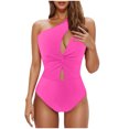 thumbnail image 1 of Feimerou One Shoulder One Piece Swimsuits for Women Tummy Control Bathing Suits Sexy High Waisted Cutout Full Coverage Swimwear, 1 of 5