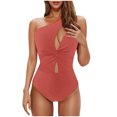 thumbnail image 1 of Feimerou One Shoulder One Piece Swimsuits for Women Tummy Control Bathing Suits Sexy High Waisted Cutout Full Coverage Swimwear, 1 of 5