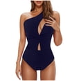 thumbnail image 1 of Feimerou One Shoulder One Piece Swimsuits for Women Tummy Control Bathing Suits Sexy High Waisted Cutout Full Coverage Swimwear, 1 of 5