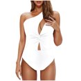 thumbnail image 1 of Feimerou One Shoulder One Piece Swimsuits for Women Tummy Control Bathing Suits Sexy High Waisted Cutout Full Coverage Swimwear, 1 of 5