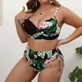 thumbnail image 1 of Feimerou Plus Size Swimsuit for Women 2 Piece Sexy Triangle String Bikini Sets Bathing Suits High Waisted Tummy Control Crosscriss Swimsuit, 1 of 6