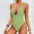 thumbnail image 1 of Feimerou Sexy Swimsuit for Women Plunging Deep V Neck Padded Bathing Suit Cross Open Back One Piece Swimsuits Monokini Valentines Day Gifts, 1 of 7