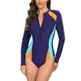 thumbnail image 1 of Feimerou Surfing Swimsuits for Women One Piece Long Sleeve Rash Guard Bathing Suits Sun Protection Printed Zipper Wetsuit Swimwear, 1 of 8
