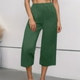 thumbnail image 1 of Feimerou Wide Leg Capris for Women Plus Size High Waisted Cotton Linen Capri Pants Loose Comfy Summer Casual Cropped Pants, 1 of 9