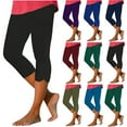 thumbnail image 1 of Feimerou Women Capri Legging 2025 Summer Workout Yoga Cropped Pants Slim Fit High Waisted Tummy Control Knee Length Capris Leggings, 1 of 7