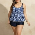 thumbnail image 1 of Feimerou Women Plus Size Tankini Swimsuit Two Piece Tummy Control High Waisted Bathing Suit Modest Tankinis Swim Top with Boyshorts, 1 of 5