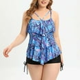 thumbnail image 1 of Feimerou Women Plus Size Tankini Swimsuits Two Piece Flowy High Waisted Tummy Control Bathing Suits for Older Women with Boyshorts, 1 of 9