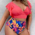 thumbnail image 1 of Feimerou Women Two Piece Plus Size Tankini Swimsuits High Waisted Tummy Control Bathing Suits Sexy Bikini Swimsuits with Bottom Sale, 1 of 5
