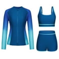 thumbnail image 1 of Feimerou Women's 3 Piece Rash Guard Long Sleeve Swimsuits With Boyshorts Zip Up Sun Protection Swim Shirt Built In Bra Bathing Suits Valentines Day Gifts, 1 of 7