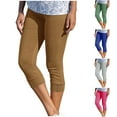 thumbnail image 1 of Feimerou Women's Capri Pants Summer Casual Cropped Beach Pants Capris Slim Fit High Waisted Soft Comfort Stretch Cropped Yoga Pants, 1 of 8