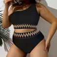 thumbnail image 1 of Feimerou Women's Plus Size Bikini Sets Swimsuits One Shoulder High Waisted Bikinis Tie High Cut Two Piece Bathing Suits Swimwear, 1 of 9