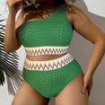thumbnail image 1 of Feimerou Women's Plus Size Bikini Sets Swimsuits One Shoulder High Waisted Bikinis Tie High Cut Two Piece Bathing Suits Swimwear, 1 of 9