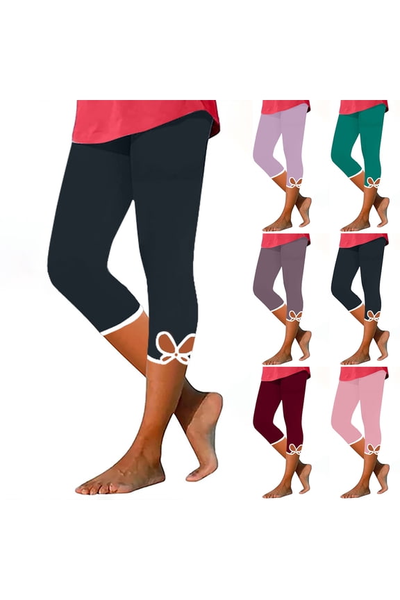 Womens Capri Leggings 2025 Summer Plus Size Capris High Waisted Knee Length Casual Workout Yoga Capri Pants Beach Cropped Pants