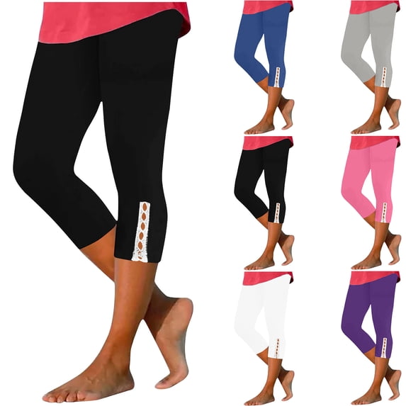 Feimerou Womens Capri Yoga Pants High Waisted Workout Leggings Soft Comfy Lounge Pajama Capris Casual Summer Cropped Pants