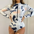 thumbnail image 1 of Feimerou Womens One Piece Swimsuits Full Coverage Long Sleeve Rash Guard Swimsuit Zip Front Tummy Control Athletic Wetsuit Surf Suits, 1 of 8
