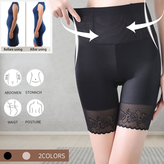 Feimerou Womens Shapewear Shorts Tummy Control High Waisted Body Shaper Underwear Shaping Boyshorts Seamless Shorts Under Dresses