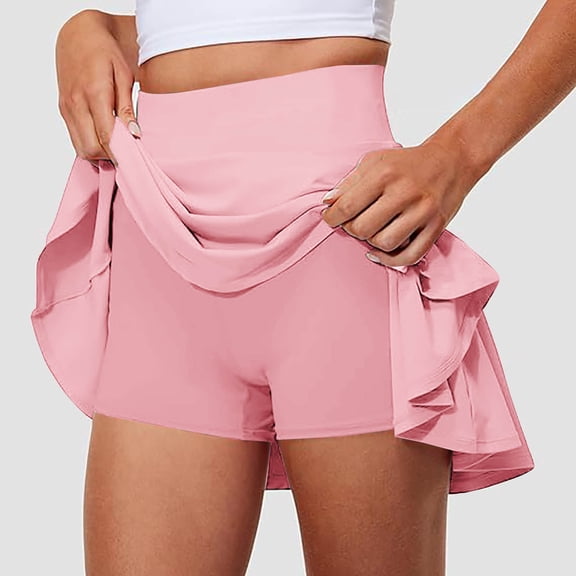 Feimerou Womens Tennis Skorts with Pockets High Waisted Athletic Butterfly Shorts Golf Skorts Flowy Quick Dry Running Workout Shorts