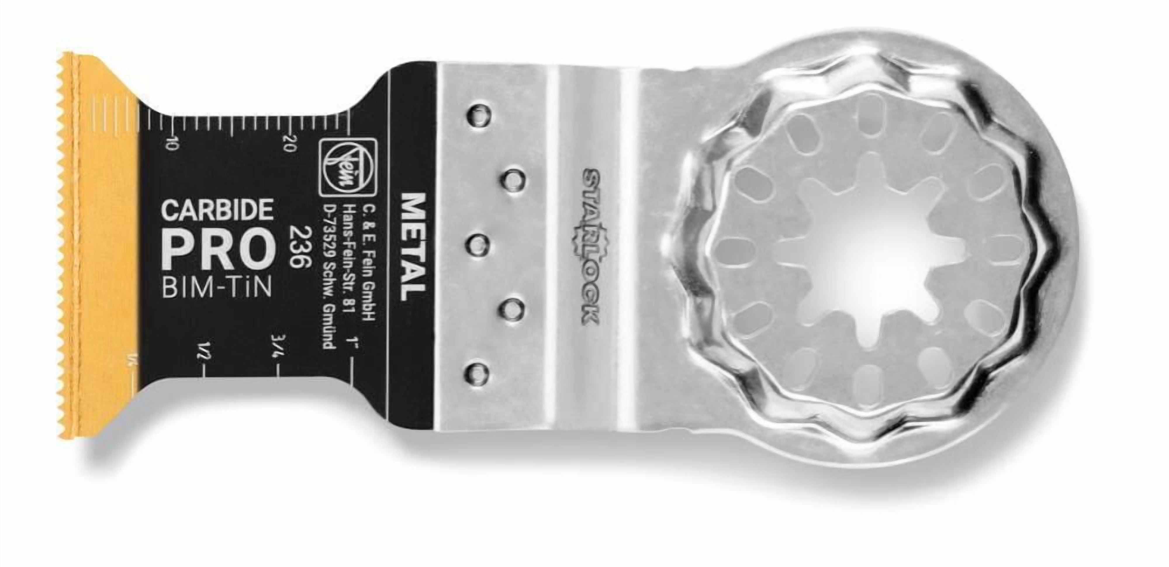 FEIN Carbide PRO 1-3/8 in. x 3-1/2 in. TiN-Coated Bi-Metal E-Cut Saw Blades, 10-Pack – Starlock Mount, Heavy-Duty Cutting Performance (EJD2001172)