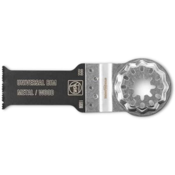 Fein StarLock E-Cut Universal BiMetal Oscillating Saw Blade - Narrow Waisted Shape 1-1/8" Width for Aluminum Profile, Wood, Drywall and Plastics - Fits Most Multitools - 63502222260