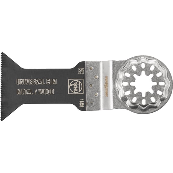 Fein Starlock E-Cut Universal Saw Blade - Precision Cutting for Wood, Drywall & Plastics, Bimetal with Wavy Universal Teeth, 1-3/4" Medium Width, 2-1/8" Length, 3-Pack - 63502223270