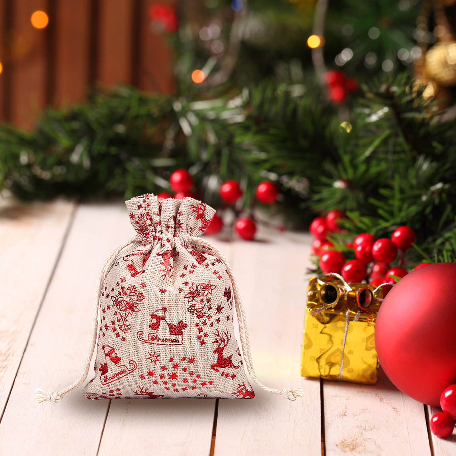 Feinib Clearance! A Drawstring Bag Christmas Drawstring Pocket